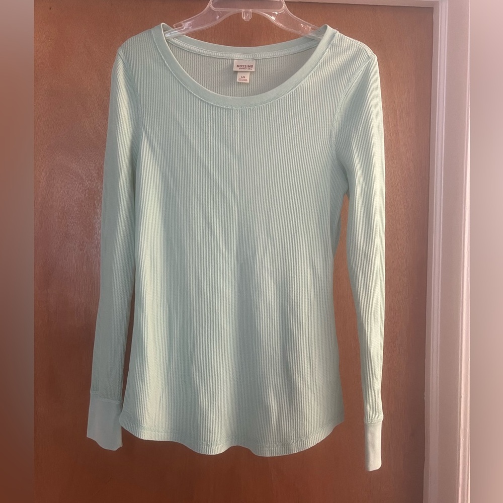 Mossimo Supply Co. Women’s Mint Green Lightweight Thermal Knit Long Sleeve Top